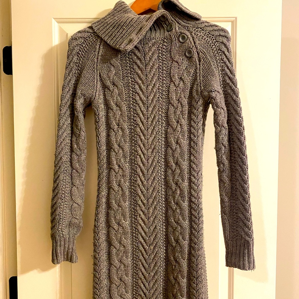 Wool dress knee-length in gray